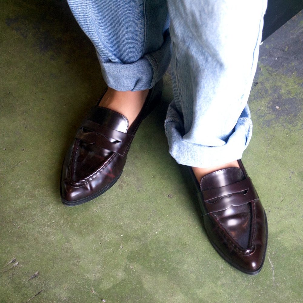 Deep Cherry Leather Loafers